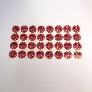 vintage stickers good for you face red blue yellow round sheet 80s 90s